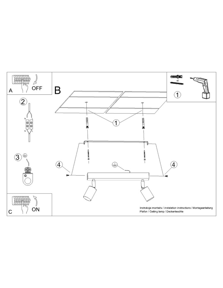 Adjustable ceiling lamps - spots - Sollux Plafond WINX 2 black/chrome SL.1367 - product kolory-swiatla.pl 9