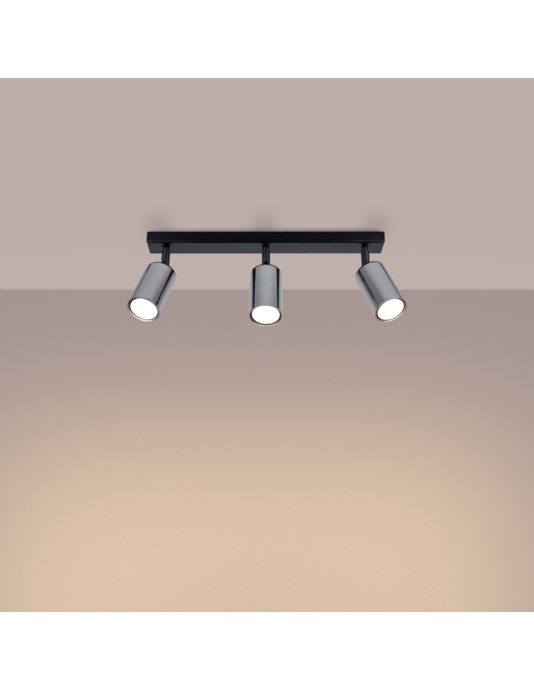 Adjustable ceiling lamps - spots - Sollux Plafond WINX 3 black/chrome SL.1368 - product kolory-swiatla.pl 3
