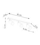 Adjustable ceiling lamps - spots - Sollux Plafond WINX 3 black/chrome SL.1368 - product 9