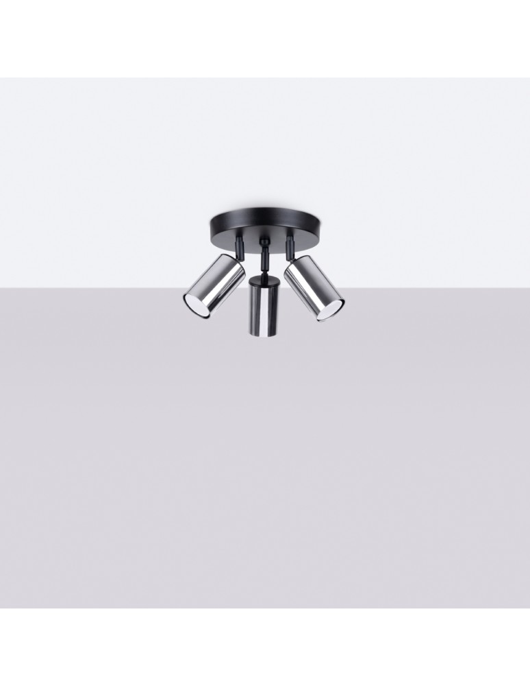 Adjustable ceiling lamps - spots - Sollux Plafond WINX 3P black/chrome SL.1369 - product kolory-swiatla.pl 2