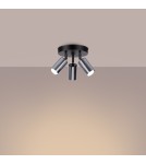 Adjustable ceiling lamps - spots - Sollux Plafond WINX 3P black/chrome SL.1369 - product 3