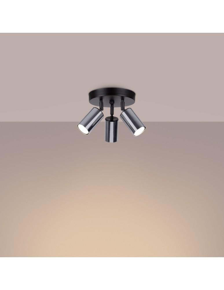 Adjustable ceiling lamps - spots - Sollux Plafond WINX 3P black/chrome SL.1369 - product kolory-swiatla.pl 3