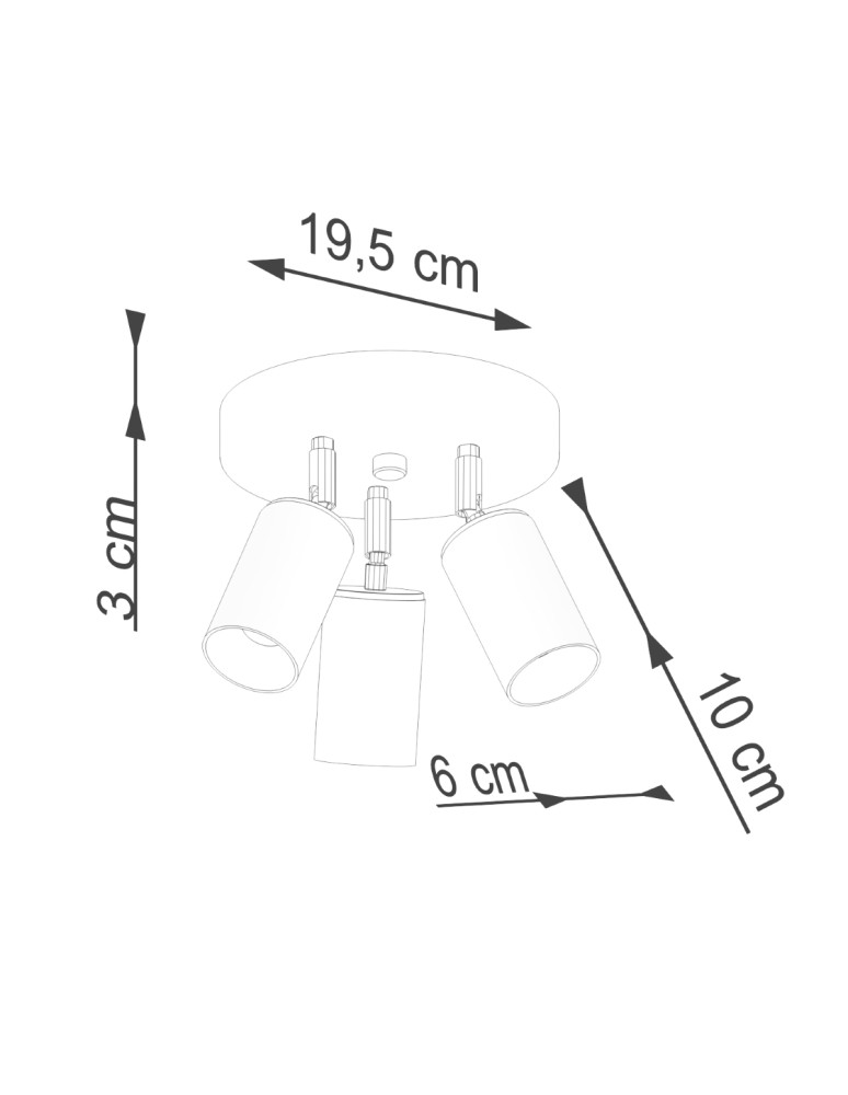 Adjustable ceiling lamps - spots - Sollux Plafond WINX 3P black/chrome SL.1369 - product kolory-swiatla.pl 9