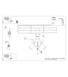 Adjustable ceiling lamps - spots - Sollux Plafond WINX 3P black/chrome SL.1369 - product 10