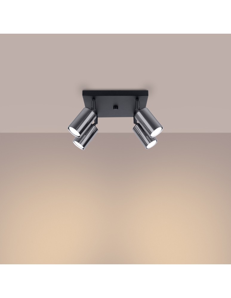 Adjustable ceiling lamps - spots - Sollux Plafond WINX 4 black/chrome SL.1370 - product kolory-swiatla.pl 3