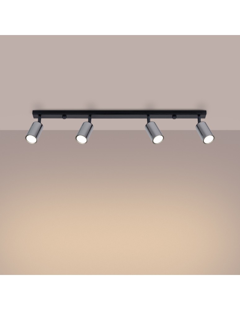 Adjustable ceiling lamps - spots - Sollux Plafond WINX 4L black/chrome SL.1371 - product kolory-swiatla.pl 3