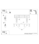 Adjustable ceiling lamps - spots - Sollux Plafond WINX 4L black/chrome SL.1371 - product 11