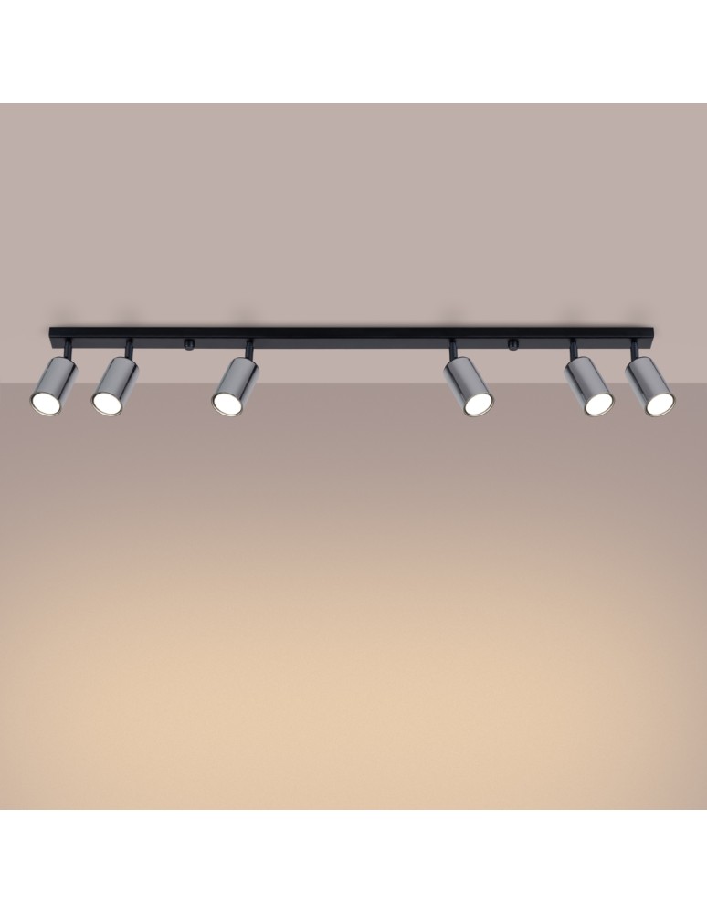 Adjustable ceiling lamps - spots - Sollux Plafond WINX 6L black/chrome SL.1372 - product kolory-swiatla.pl 3