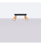 Adjustable ceiling lamps - spots - Sollux Plafond WINX 2 black/copper SL.1375 - product 2