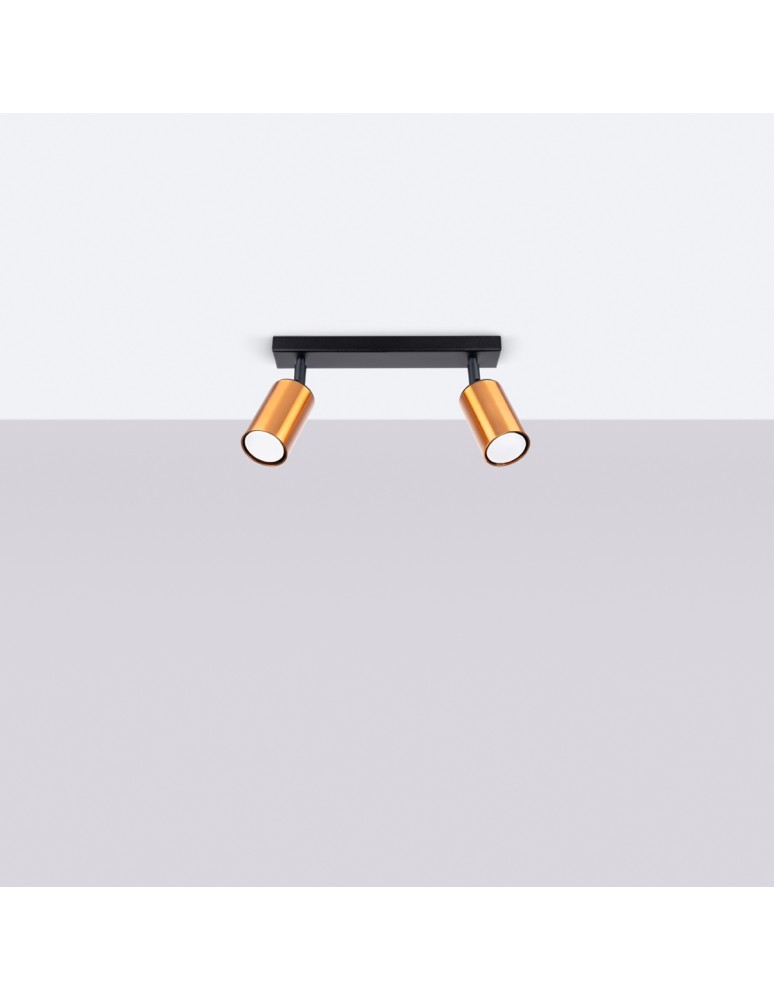 Adjustable ceiling lamps - spots - Sollux Plafond WINX 2 black/copper SL.1375 - product kolory-swiatla.pl 2