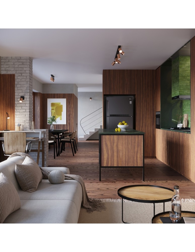 Adjustable ceiling lamps - spots - Sollux Plafond WINX 2 black/copper SL.1375 - product kolory-swiatla.pl 11