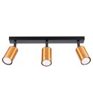 Adjustable ceiling lamps - spots - Sollux Plafond WINX 3 black/copper SL.1376 - product 1