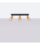 Adjustable ceiling lamps - spots - Sollux Plafond WINX 3 black/copper SL.1376 - product 2