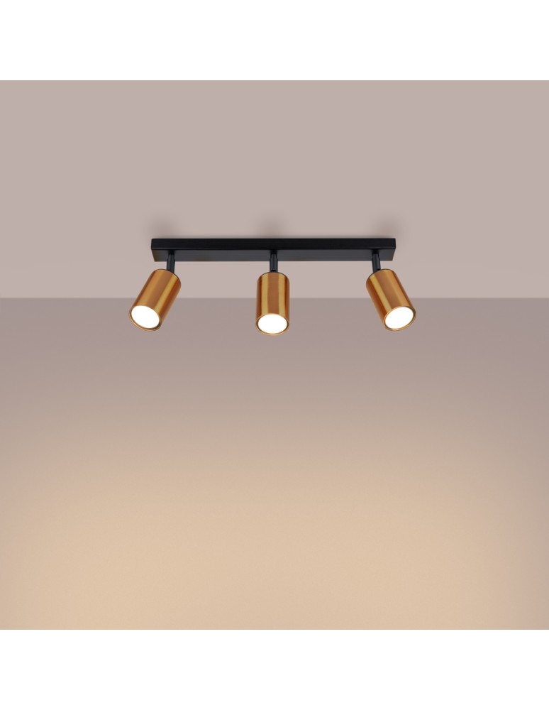 Adjustable ceiling lamps - spots - Sollux Plafond WINX 3 black/copper SL.1376 - product kolory-swiatla.pl 3
