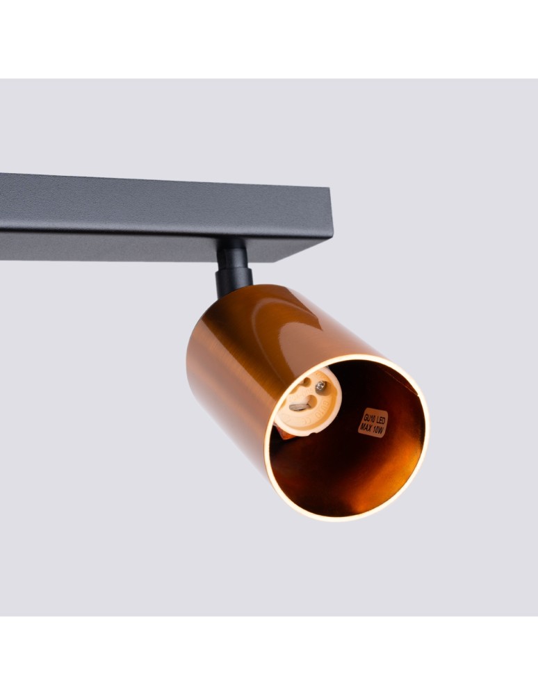 Adjustable ceiling lamps - spots - Sollux Plafond WINX 3 black/copper SL.1376 - product kolory-swiatla.pl 5