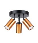 Adjustable ceiling lamps - spots - Sollux Plafond WINX 3P black/copper SL.1377 - product 1