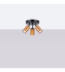 Adjustable ceiling lamps - spots - Sollux Plafond WINX 3P black/copper SL.1377 - product 2