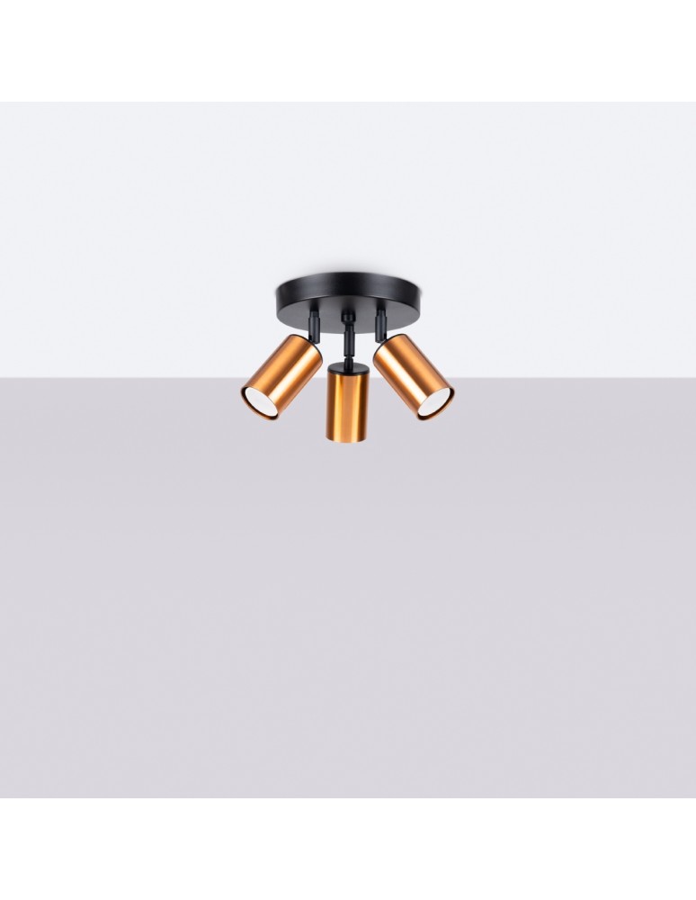 Adjustable ceiling lamps - spots - Sollux Plafond WINX 3P black/copper SL.1377 - product kolory-swiatla.pl 2
