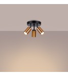 Adjustable ceiling lamps - spots - Sollux Plafond WINX 3P black/copper SL.1377 - product 3
