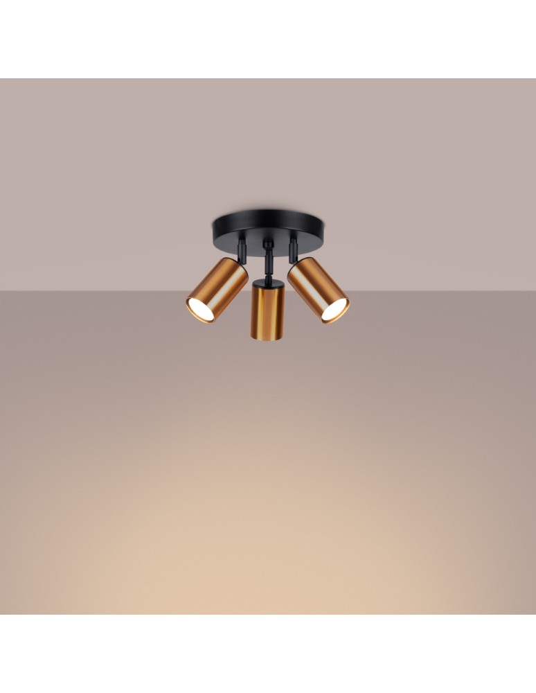 Adjustable ceiling lamps - spots - Sollux Plafond WINX 3P black/copper SL.1377 - product kolory-swiatla.pl 3