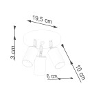 Adjustable ceiling lamps - spots - Sollux Plafond WINX 3P black/copper SL.1377 - product 9