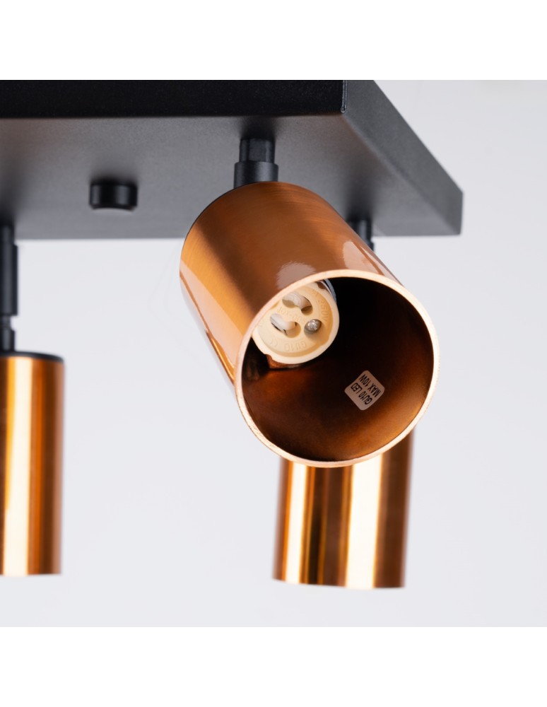 Adjustable ceiling lamps - spots - Sollux Plafond WINX 4 black/copper SL.1378 - product kolory-swiatla.pl 5