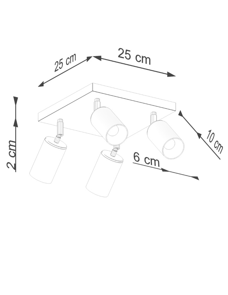 Adjustable ceiling lamps - spots - Sollux Plafond WINX 4 black/copper SL.1378 - product kolory-swiatla.pl 8