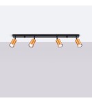 Adjustable ceiling lamps - spots - Sollux Plafond WINX 4L black/copper SL.1379 - product 2