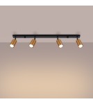 Adjustable ceiling lamps - spots - Sollux Plafond WINX 4L black/copper SL.1379 - product 3