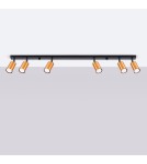 Adjustable ceiling lamps - spots - Sollux Plafond WINX 6L black/copper SL.1380 - product 2