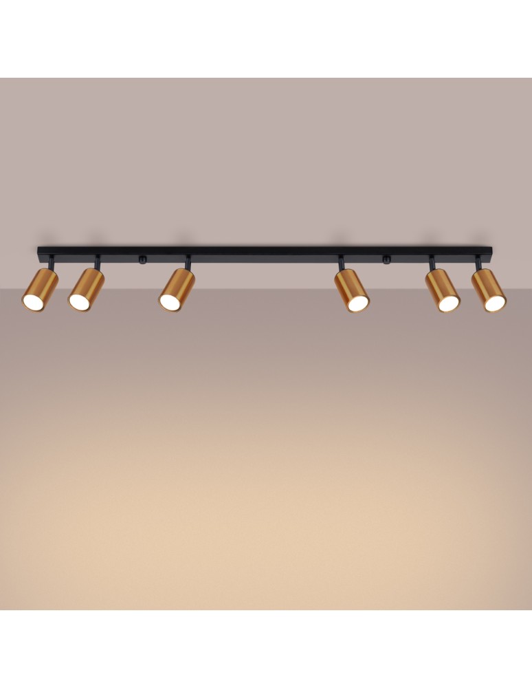 Adjustable ceiling lamps - spots - Sollux Plafond WINX 6L black/copper SL.1380 - product kolory-swiatla.pl 3