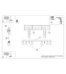 Adjustable ceiling lamps - spots - Sollux Plafond WINX 6L black/copper SL.1380 - product 11