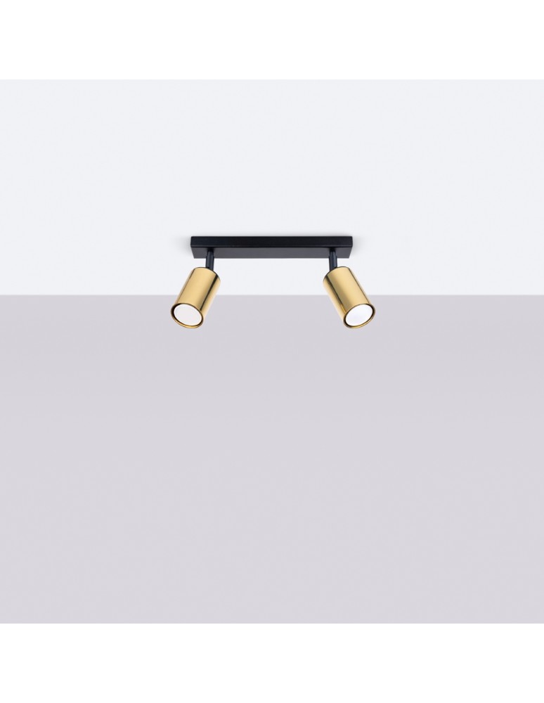 Adjustable ceiling lamps - spots - Sollux Plafond WINX 2 black/gold SL.1383 - product kolory-swiatla.pl 2