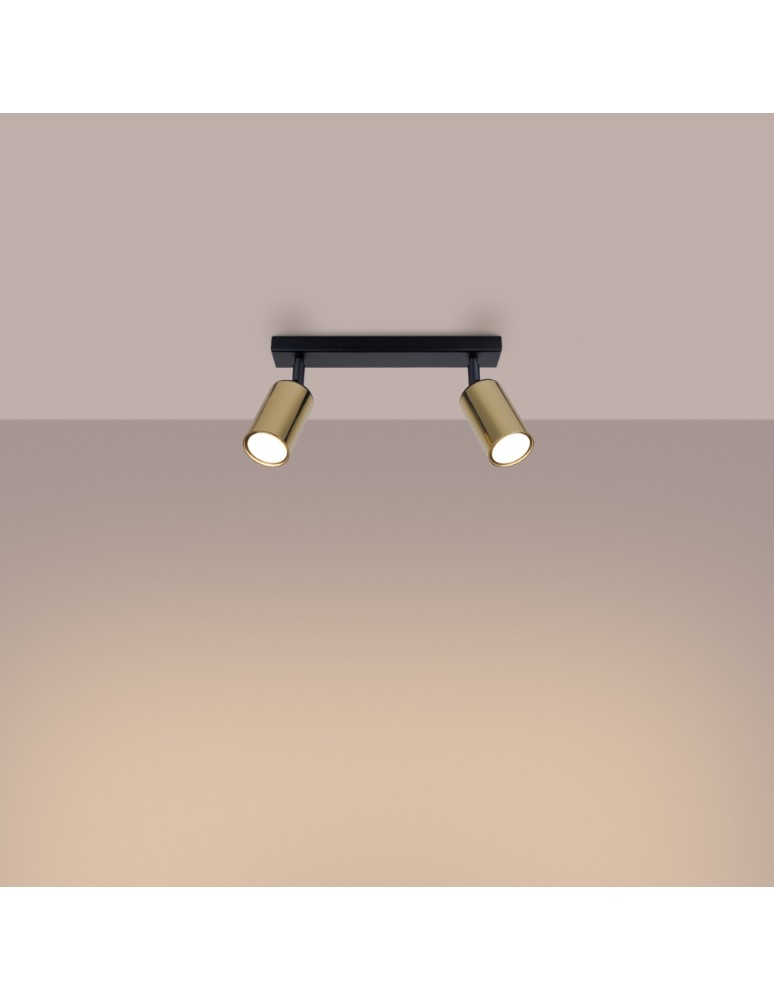 Adjustable ceiling lamps - spots - Sollux Plafond WINX 2 black/gold SL.1383 - product kolory-swiatla.pl 3