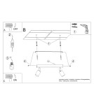 Adjustable ceiling lamps - spots - Sollux Plafond WINX 2 black/gold SL.1383 - product 9