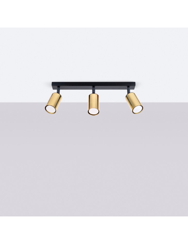 Adjustable ceiling lamps - spots - Sollux Plafond WINX 3 black/gold SL.1384 - product kolory-swiatla.pl 2