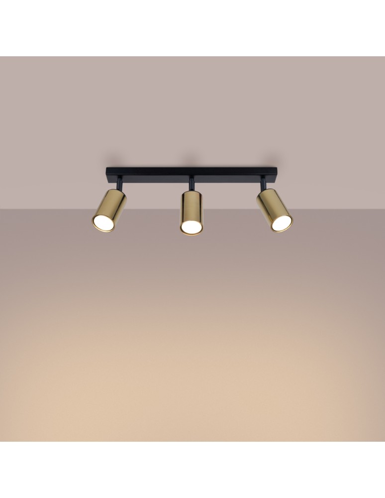 Adjustable ceiling lamps - spots - Sollux Plafond WINX 3 black/gold SL.1384 - product kolory-swiatla.pl 3