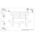 Adjustable ceiling lamps - spots - Sollux Plafond WINX 3 black/gold SL.1384 - product 10