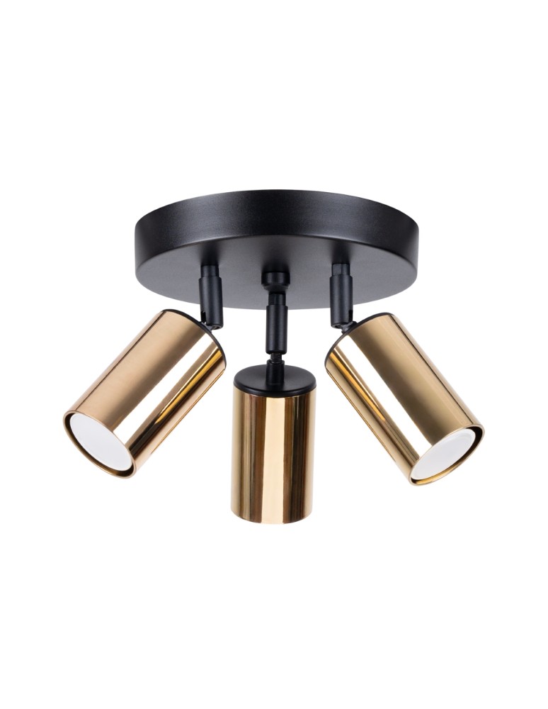Adjustable ceiling lamps - spots - Sollux Plafond WINX 3P black/gold SL.1385 - product kolory-swiatla.pl 1