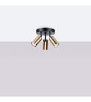 Adjustable ceiling lamps - spots - Sollux Plafond WINX 3P black/gold SL.1385 - product 2