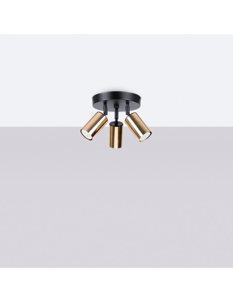 Adjustable ceiling lamps - spots - Sollux Plafond WINX 3P black/gold SL.1385 - product kolory-swiatla.pl 2