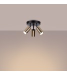 Adjustable ceiling lamps - spots - Sollux Plafond WINX 3P black/gold SL.1385 - product 3
