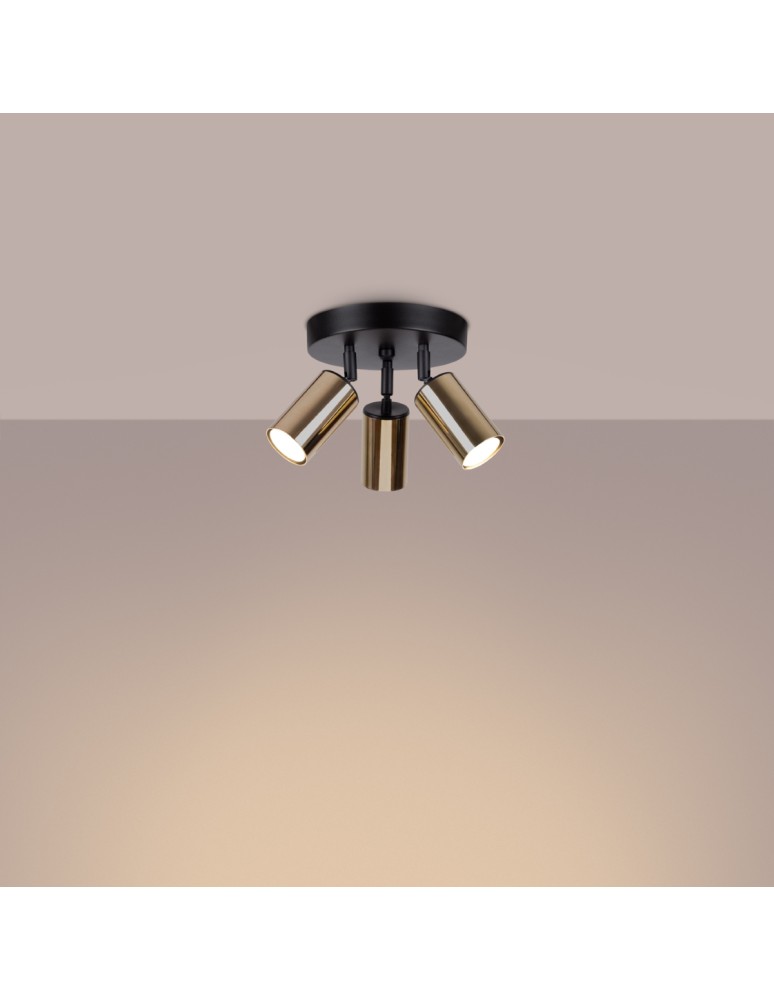 Adjustable ceiling lamps - spots - Sollux Plafond WINX 3P black/gold SL.1385 - product kolory-swiatla.pl 3