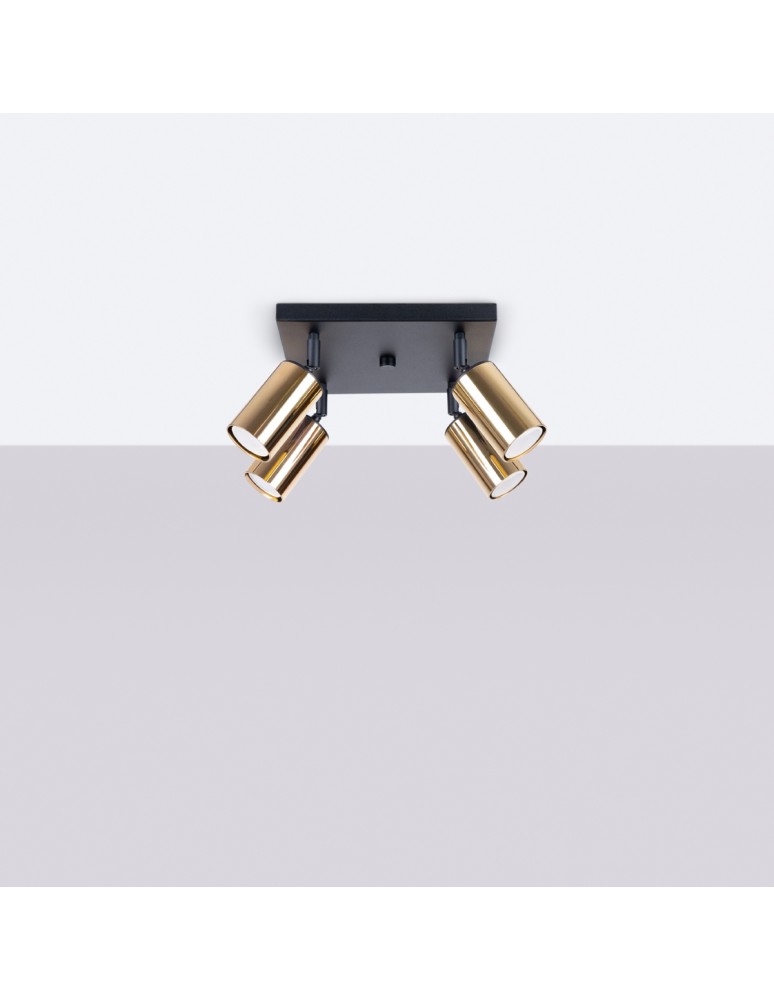Adjustable ceiling lamps - spots - Sollux Plafond WINX 4 black/gold SL.1386 - product kolory-swiatla.pl 2