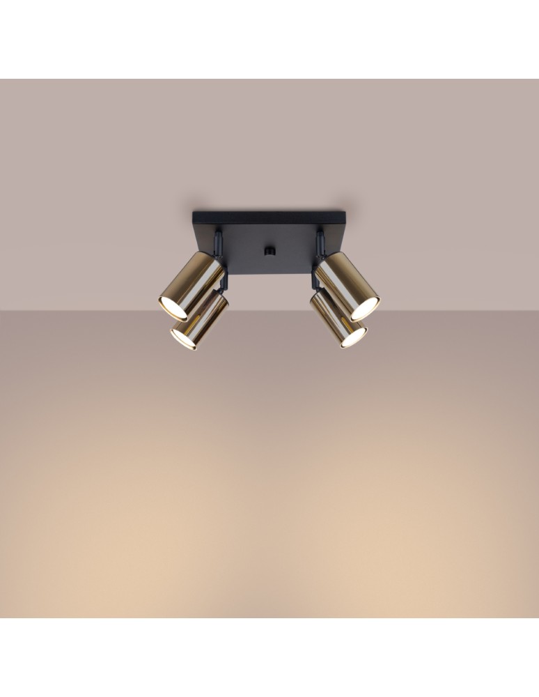 Adjustable ceiling lamps - spots - Sollux Plafond WINX 4 black/gold SL.1386 - product kolory-swiatla.pl 3