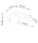 Adjustable ceiling lamps - spots - Sollux Plafond WINX 4 black/gold SL.1386 - product 8