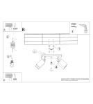 Adjustable ceiling lamps - spots - Sollux Plafond WINX 4 black/gold SL.1386 - product 9