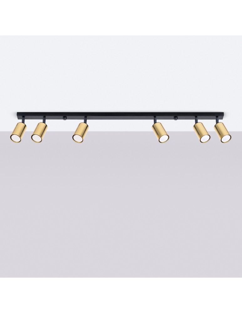 Adjustable ceiling lamps - spots - Sollux Plafond WINX 6L black/gold SL.1388 - product kolory-swiatla.pl 2