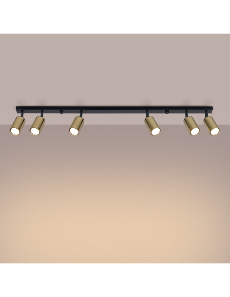 Adjustable ceiling lamps - spots - Sollux Plafond WINX 6L black/gold SL.1388 - product kolory-swiatla.pl 3