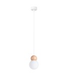 Pendant lamps - Sollux PEKKA 1 pendant lamp white/natural wood SL.1390 - product 1